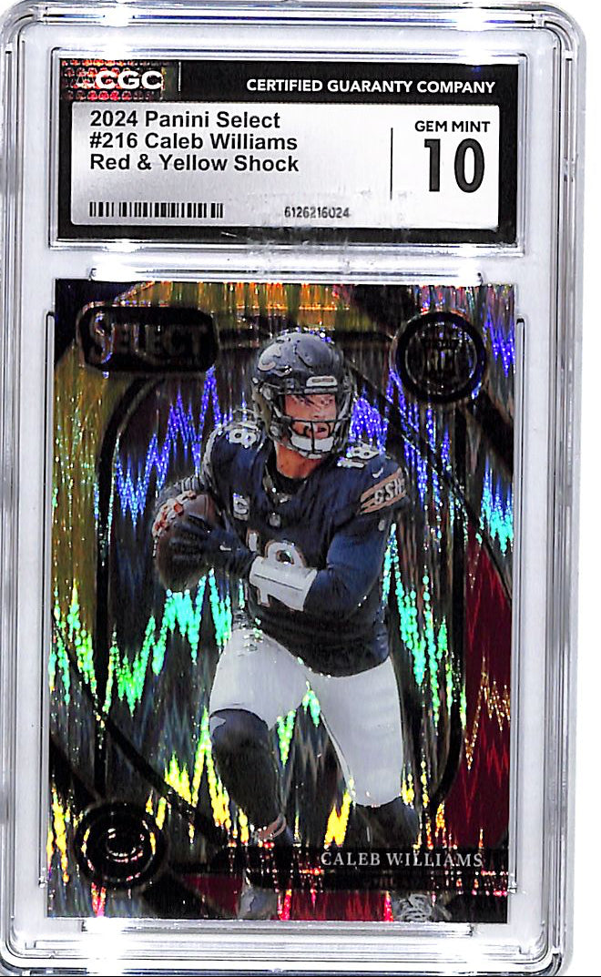 2024 Select Caleb Williams Rookie RC Red Yellow Shock CGC 10 Bears