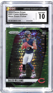 2024 Prizm Caleb Williams Rookie RC Neon Green Pulsar CGC 10 Bears