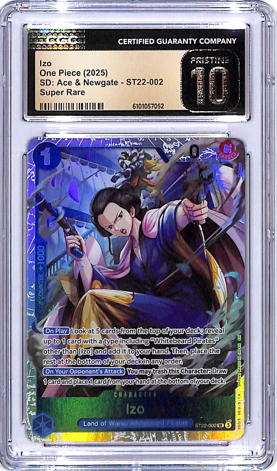 One Piece SD Ace & Newgate ST22 Izo 002 CGC 10 Pristine