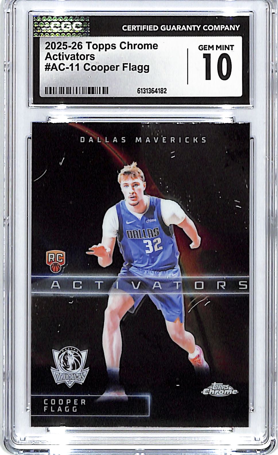 2025-26 Topps Chrome Cooper Flagg Activators Rookie #11 CGC 10 Mavericks