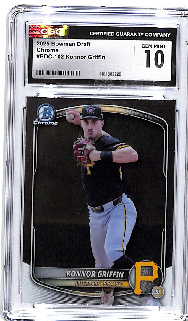 2025 Bowman Draft Chrome Konnor Griffin Rookie RC Prospect CGC 10 Pirates