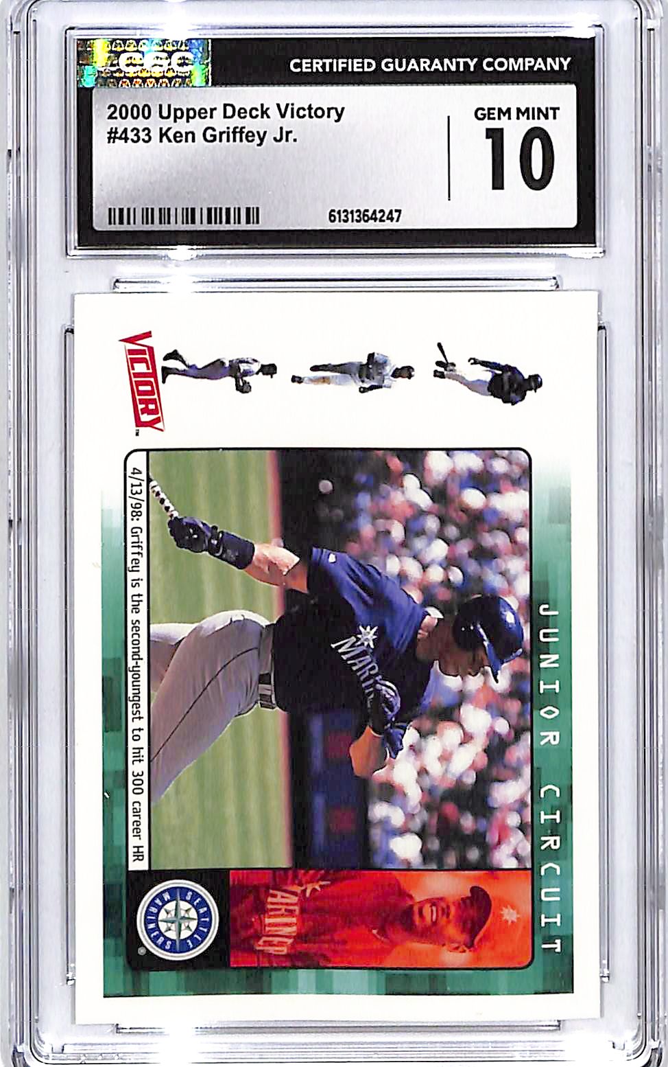 2000 Upper Deck Victory Ken Griffey Jr #433 CGC 10 Mariners
