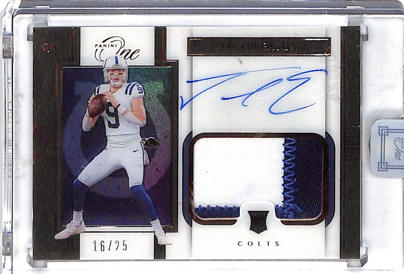 2020 Panini One Jacob Eason Auto Autograph Rookie RC Patch Jersey /25 Colts