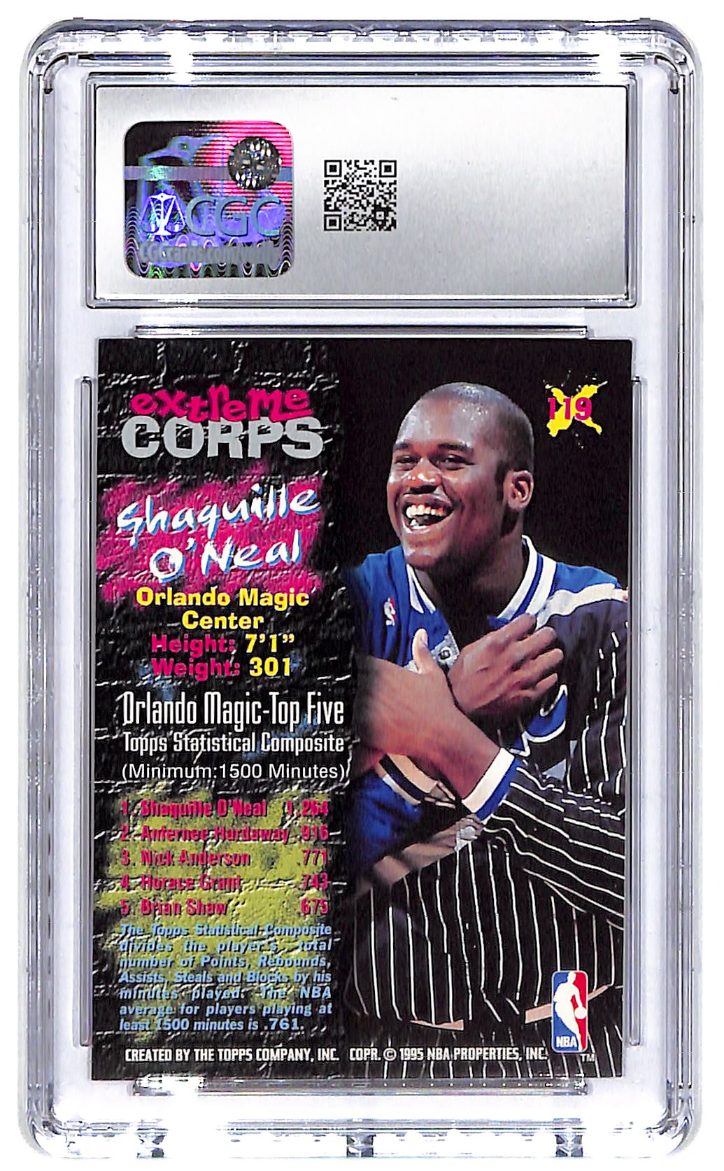 1995-96 Shaquille O'Neal Stadium Club #119 CGC Mint 9