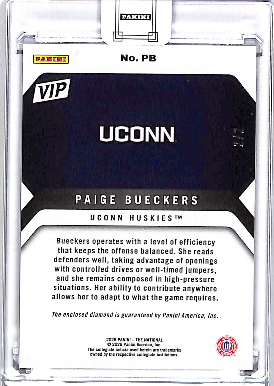 2026 Panini The National Paige Bueckers VIP Diamond /2 Uconn
