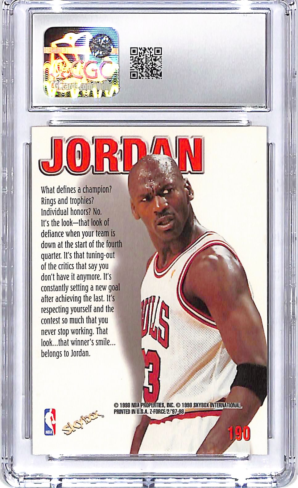 1997-98 Skybox Z-Force Michael Jordan #190 CGC 9 Bulls