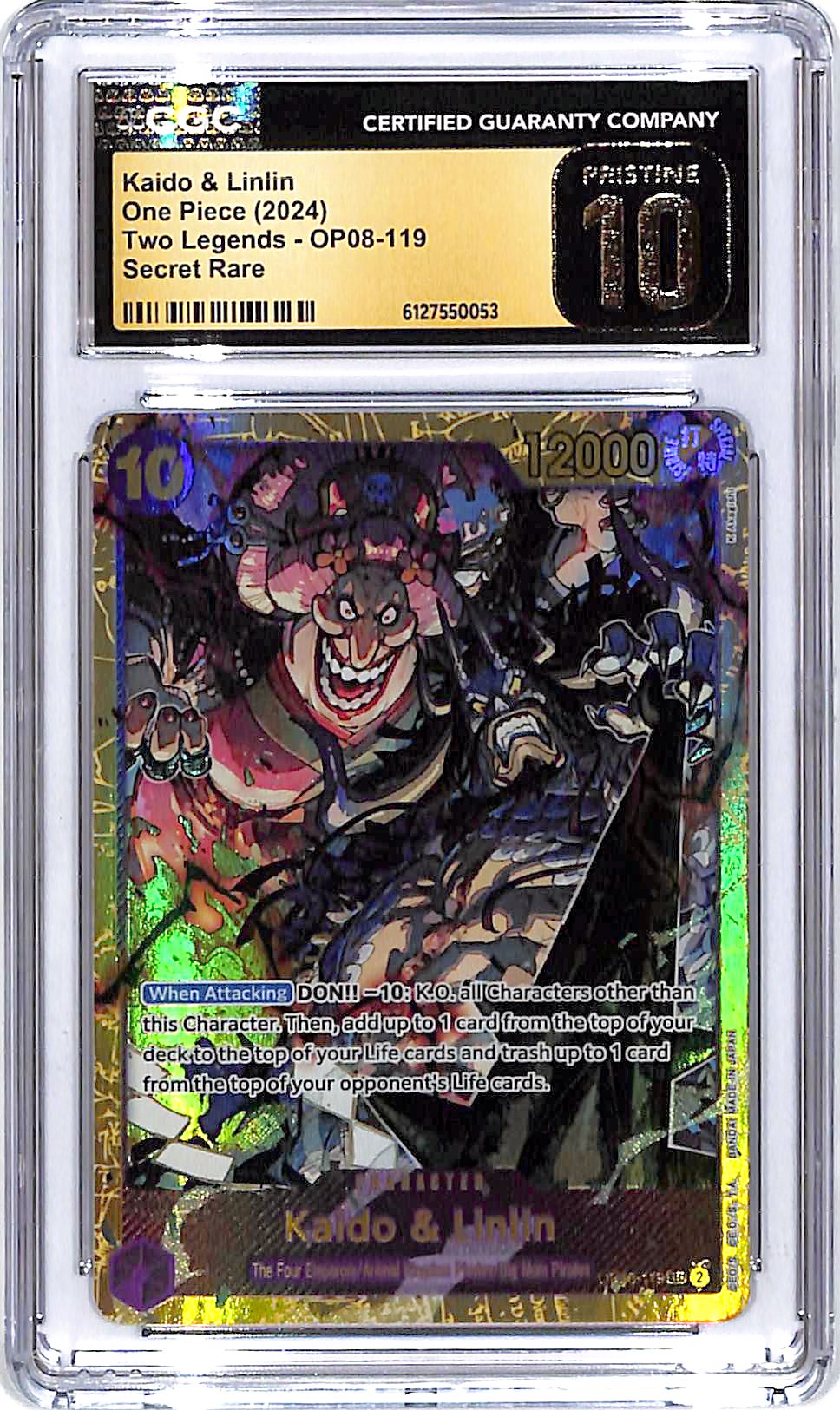 One Piece Two Legends OP08 Kaido & Linlin 119 CGC 10 Pristine