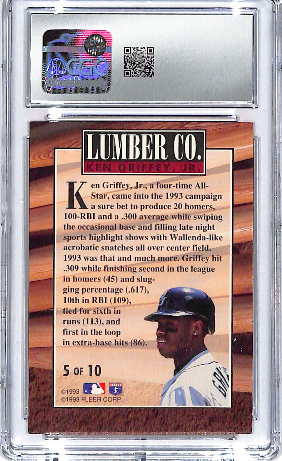 1994 Fleer Ken Griffey Jr Lumber Company #5 CGC 9 Mariners