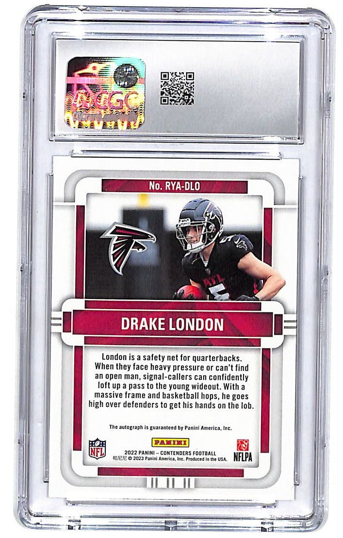 2022 Contenders Drake London Auto Autograph Rookie RC of the Year CGC 9 /99 Falcons