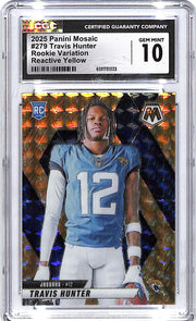 2025 Mosaic Travis Hunter Rookie Variation RC Reactive Yellow CGC 10 Jaguars