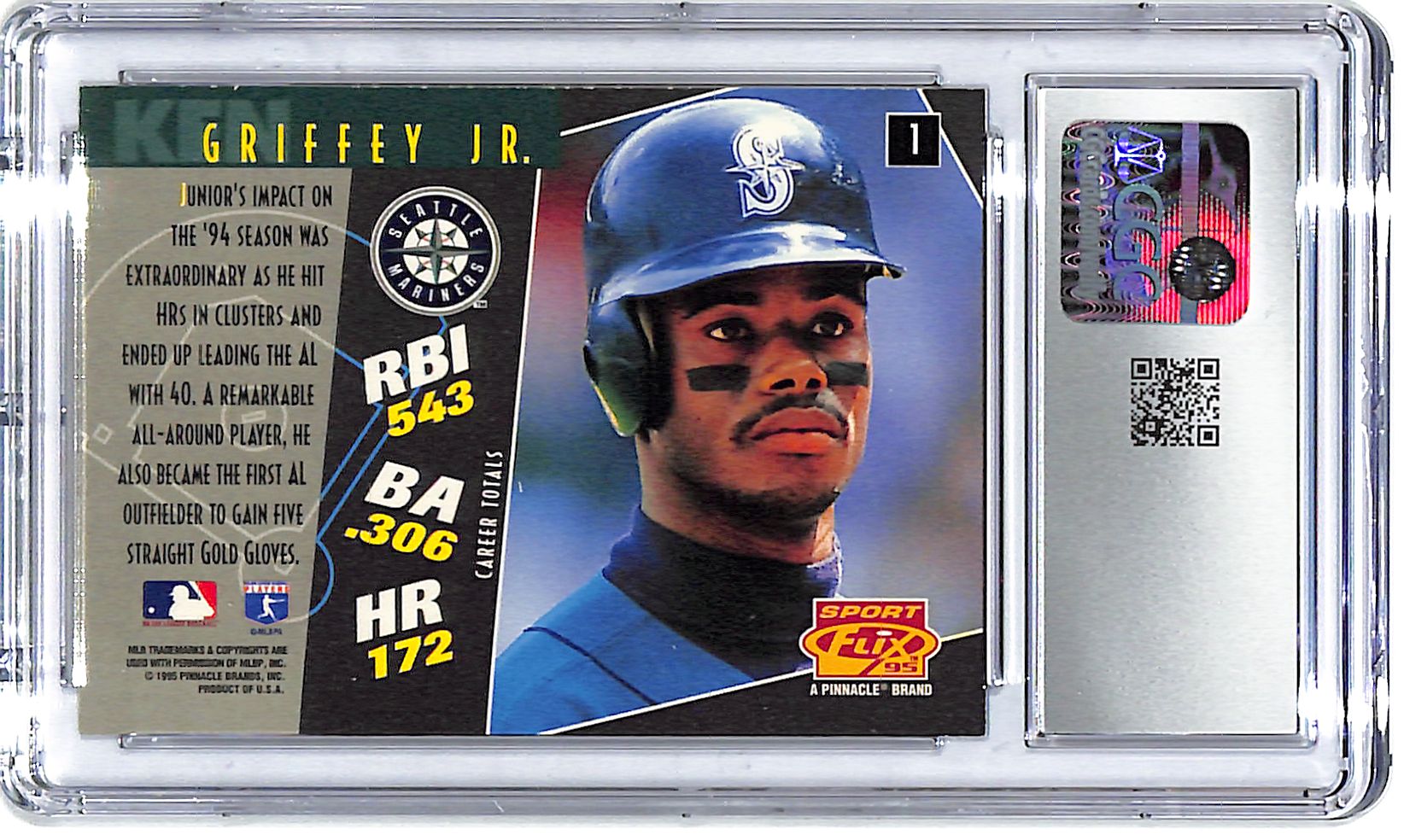 1995 Sportflix Ken Griffey Jr #1 CGC 9 Mariners