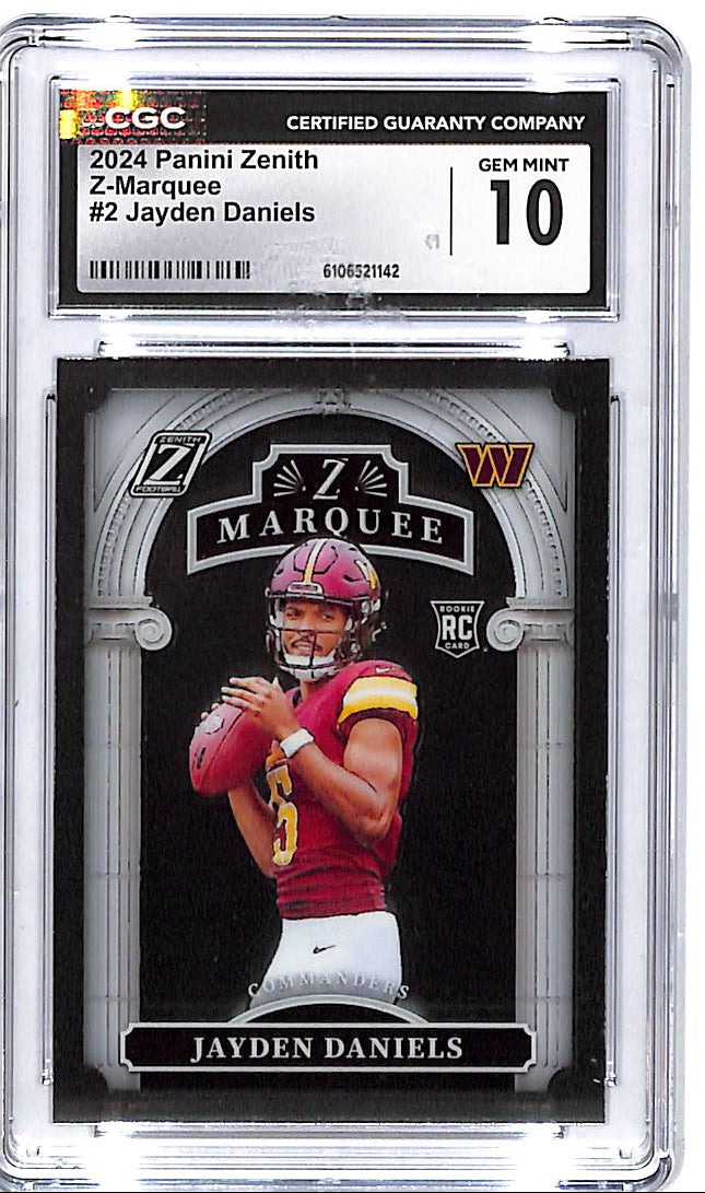 2024 Zenith Jayden Daniels Z-Marquee Rookie RC CGC 10 Commanders