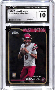 2024 Topps Chrome Jayden Daniels Rookie RC #201 CGC 10 Commanders