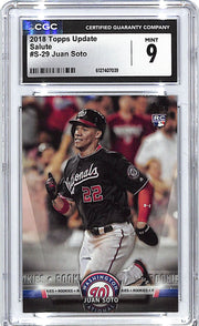 2018 Topps Update Juan Soto Salute Rookie RC #29 CGC 9 Nationals