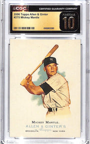 2006 Topps Allen and Ginter Mickey Mantle #275 CGC 10 Yankees