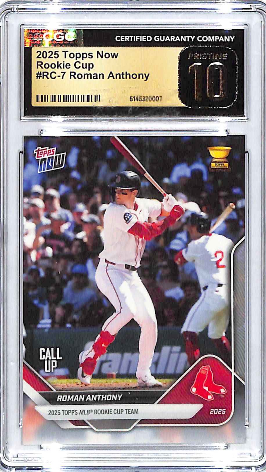 2025 Topps Now Roman Anthony Rookie Cup Call Up RC CGC 10 Pristine Red Sox