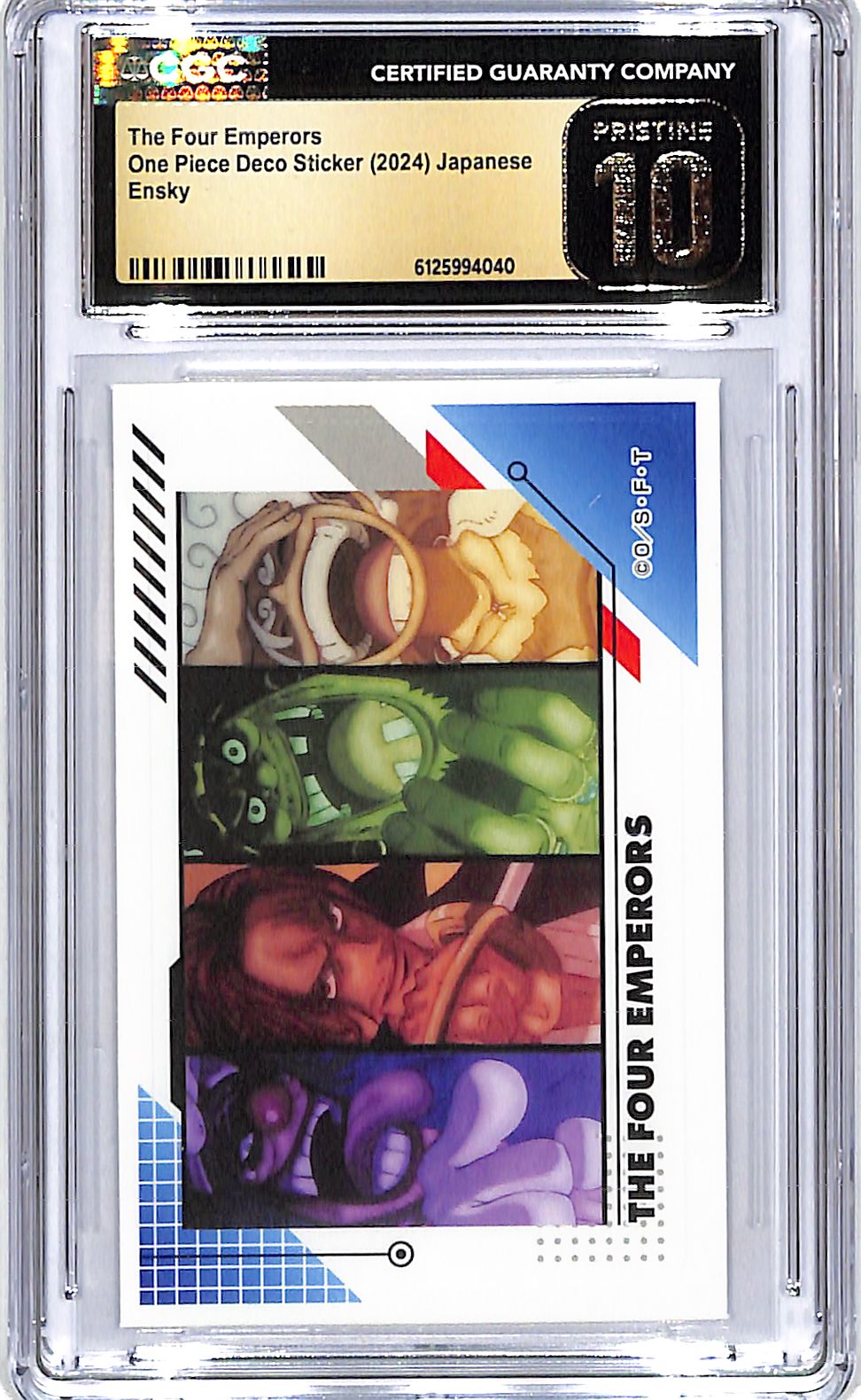 One Piece Deco Sticker Japanese The Four Emperors Ensky CGC 10 Pristine