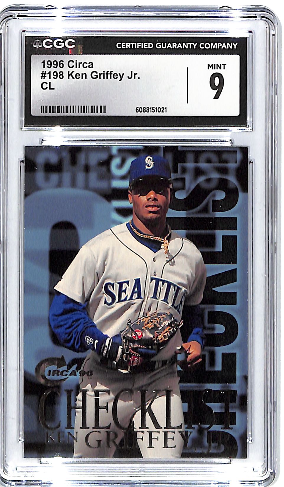 1996 Circa Ken Griffey Jr Checklist #198 CGC 9 Mariners