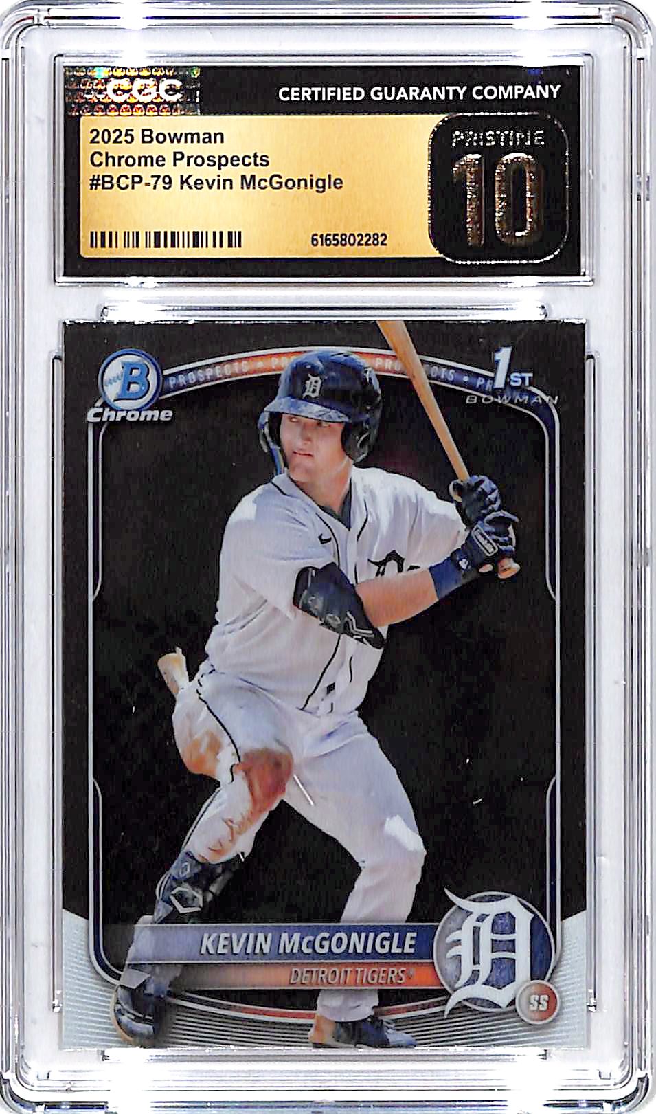 2025 Bowman Chrome Prospects Kevin McGonigle Rookie RC CGC 10 Pristine Tigers