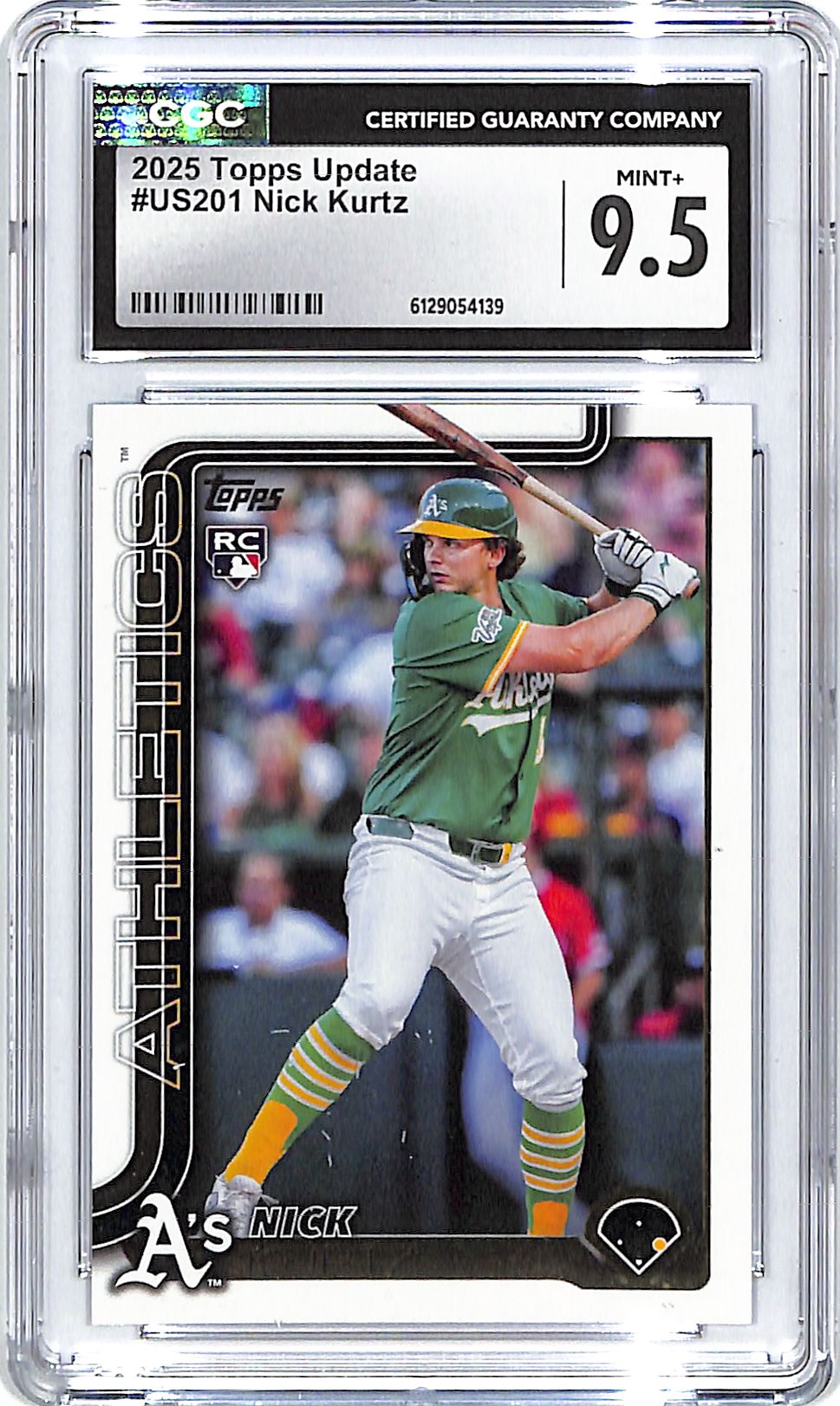 2025 Topps Update Nick Kurtz Rookie RC #US201 CGC 9.5 Athletics