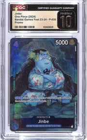 One Piece Bandai Games Fest 23-24 Promo Jinbe P-030 CGC 10 Pristine