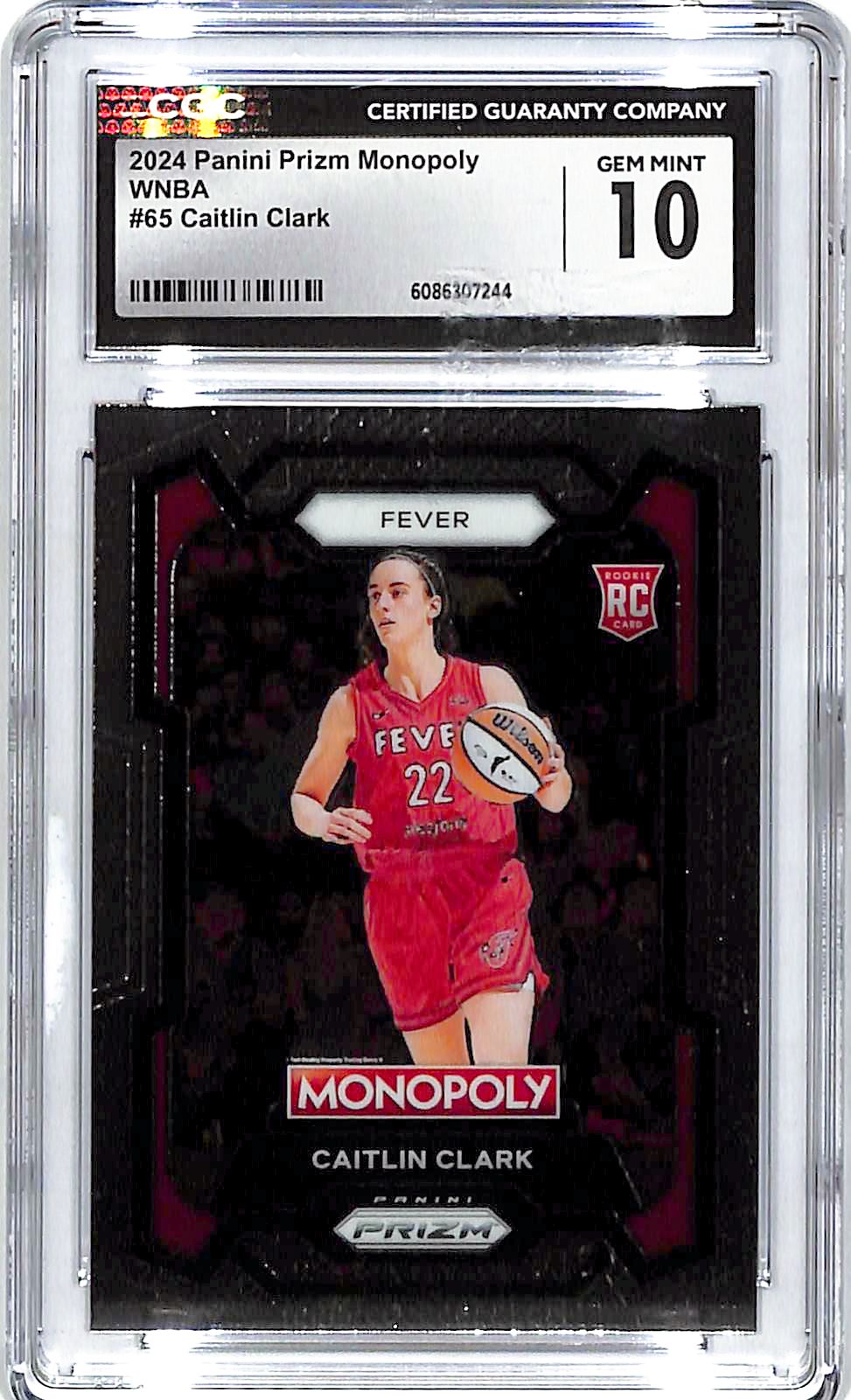 2024 Prizm Monopoly WNBA Caitlin Clark Rookie RC CGC 10 #65 Fever