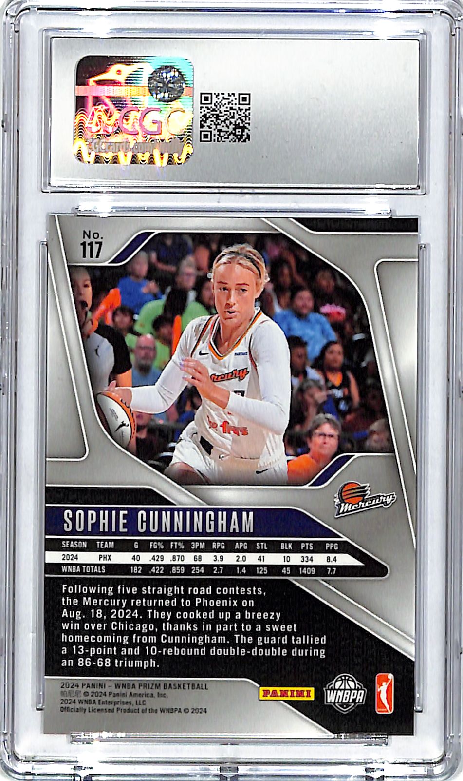 2024 Prizm WNBA Sophie Cunningham Cracked Ice CGC 9.5