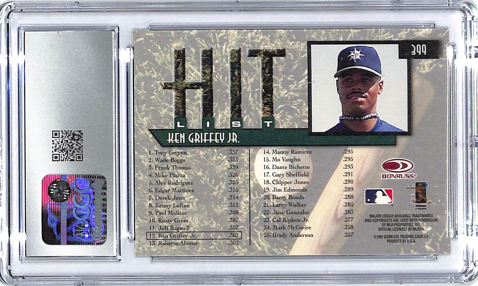 1997 Donruss Ken Griffey Jr #399 CGC 10 Mariners