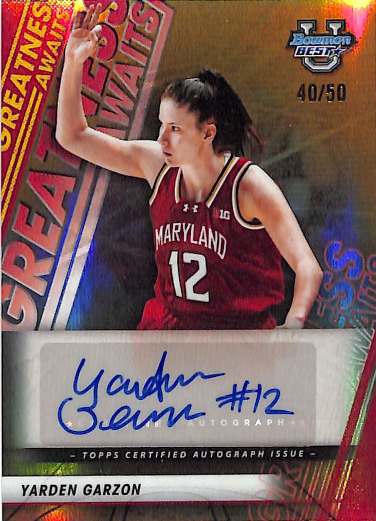 2025-26 Bowmans Best University Yarden Garzon Auto Autograph Greatness Awaits Gold /50