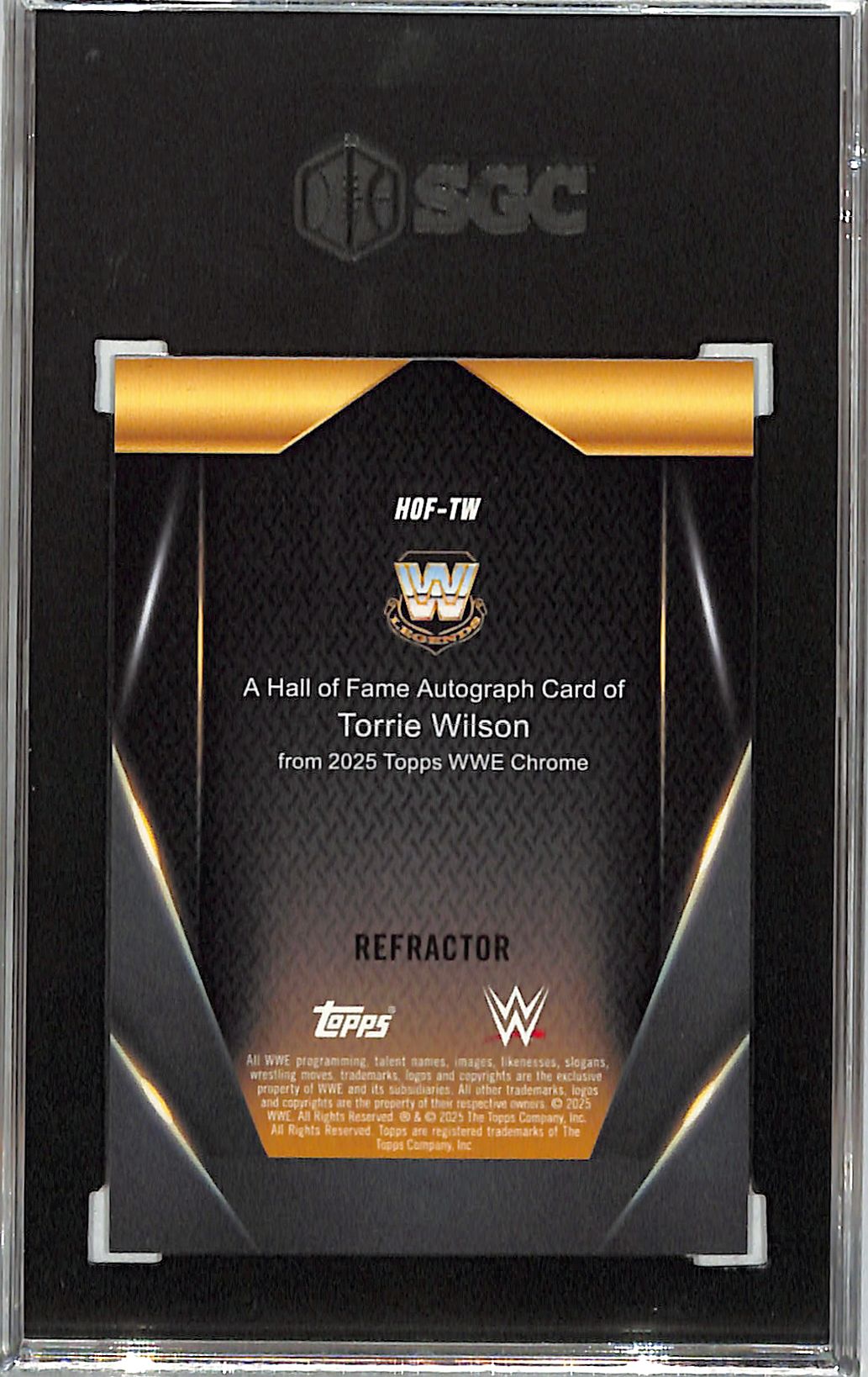 2025 Topps Chrome WWE Torrie WIlson Auto Autograph Hall of Fame /175 SGC 9