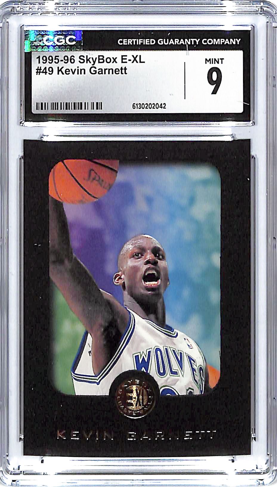 1995-96 SkyBox E-XL Kevin Garnett #49 CGC 9 Timberwolves