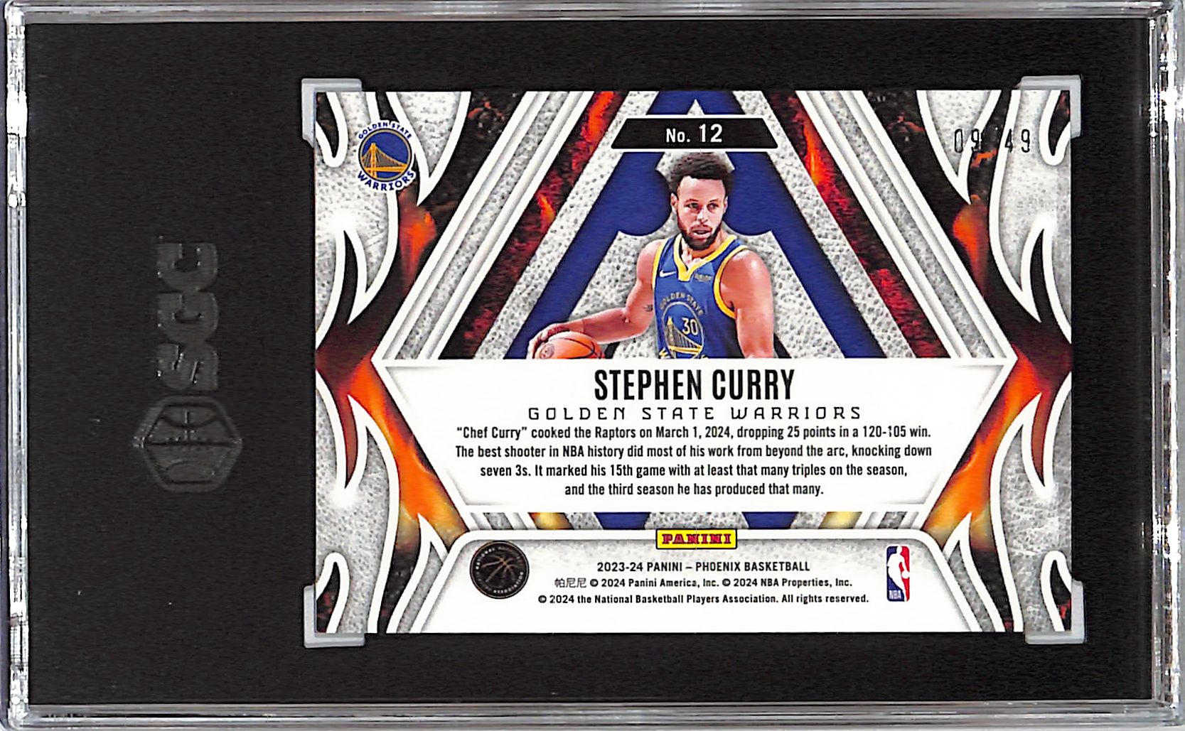 2023-24 Phoenix Stephen Curry Fire Forged Orange /49 SGC 10 Warriors