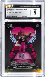 2024 Three Count WWE Bret Hit Man Heart Downtown #5 CGC 9