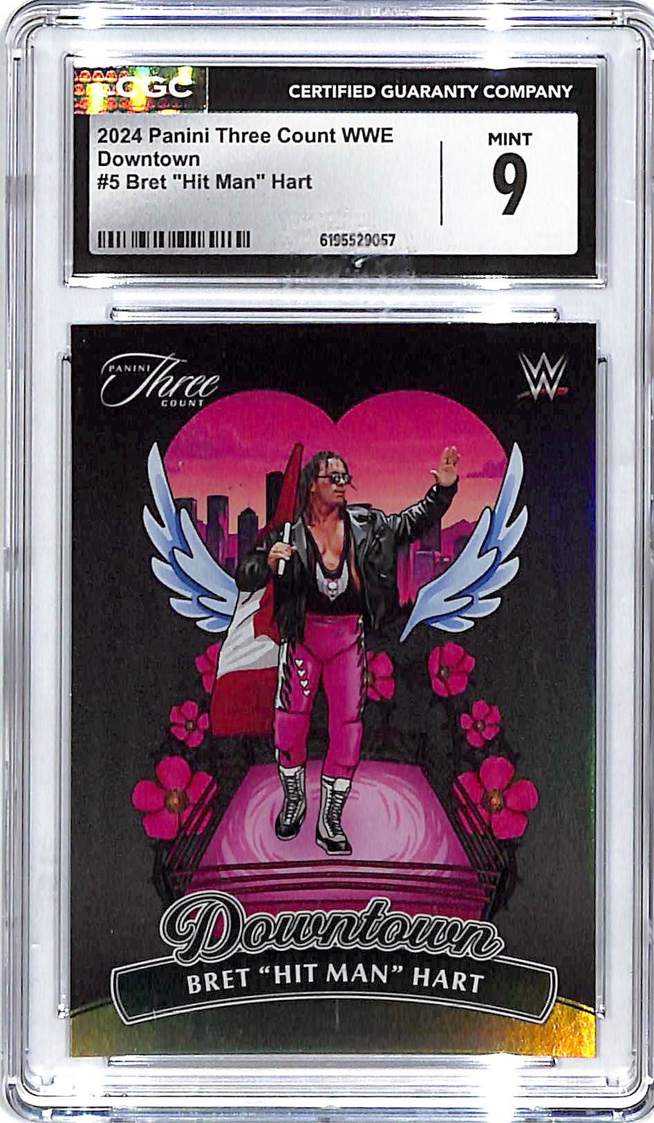 2024 Three Count WWE Bret Hit Man Heart Downtown #5 CGC 9