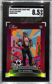 2024 Panini Three Count WWE Rey Mysterio Downtown #1 SGC 8.5