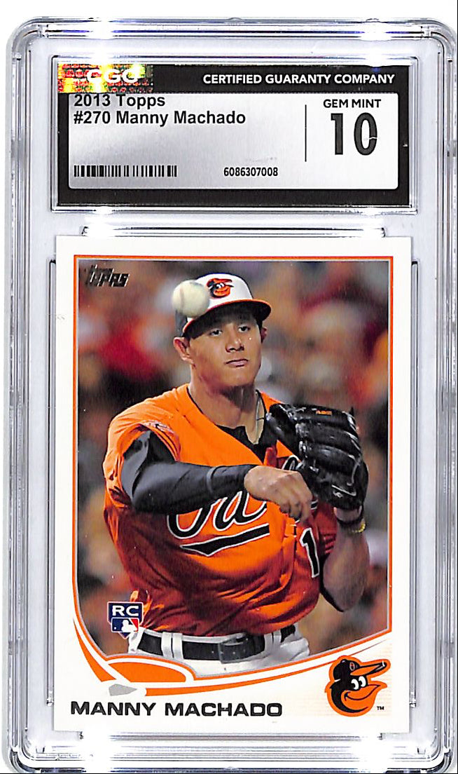2013 Topps Manny Machado Rookie RC #270 CGC 10 Orioles