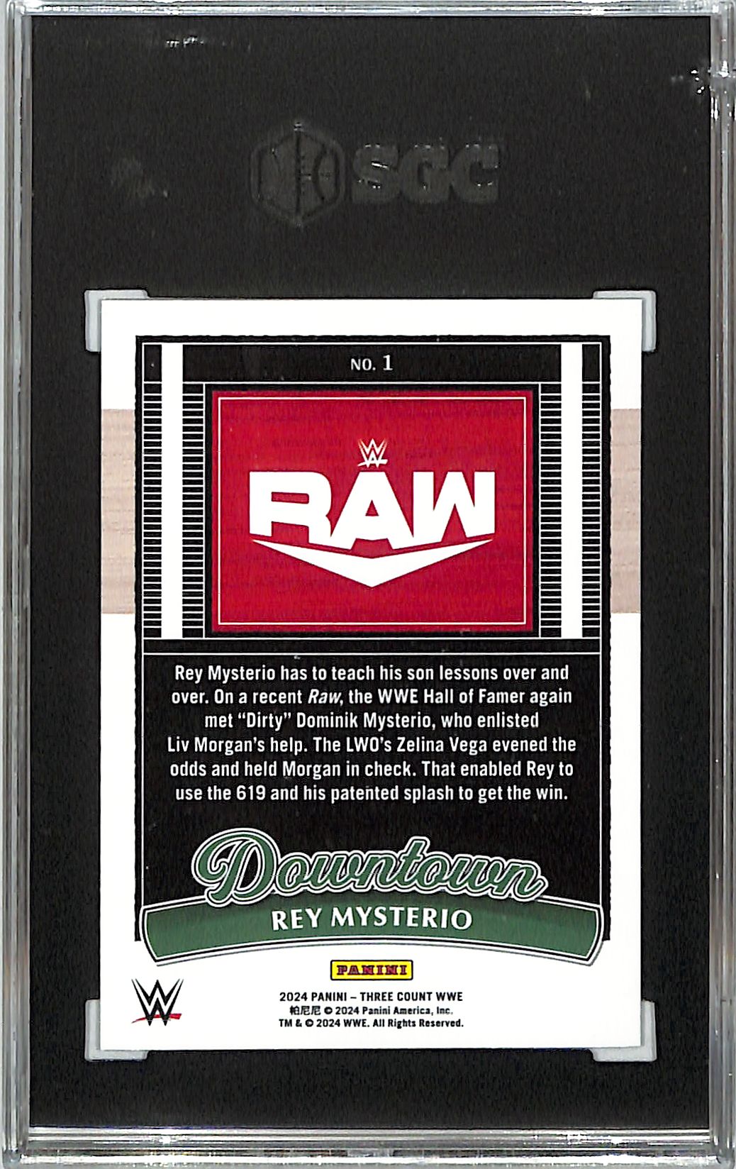 2024 Panini Three Count WWE Rey Mysterio Downtown #1 SGC 8.5