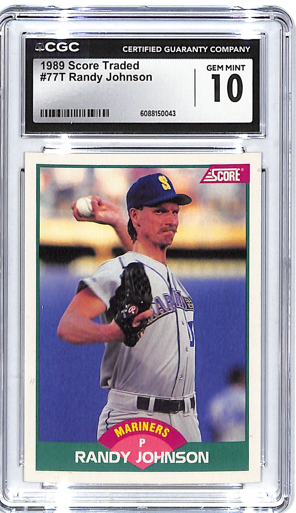1989 Score Traded Randy Johnson Rookie RC CGC 10 Mariners