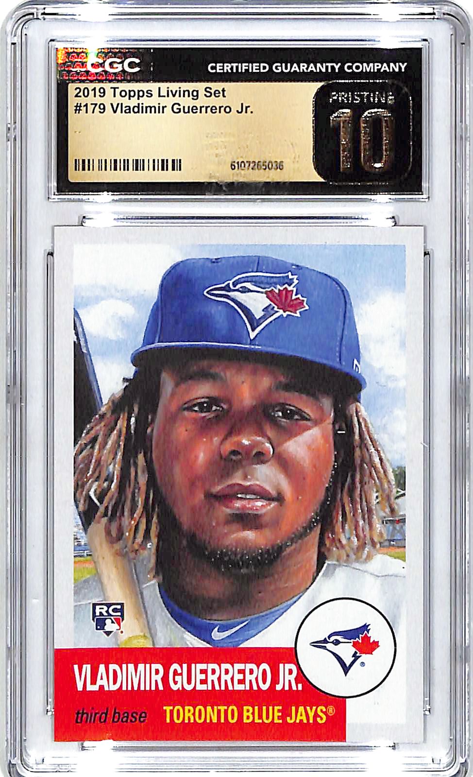 2018 Topps Living Set Vladimir Guerrero Jr Rookie RC #179 CGC Pristine Blue Jays