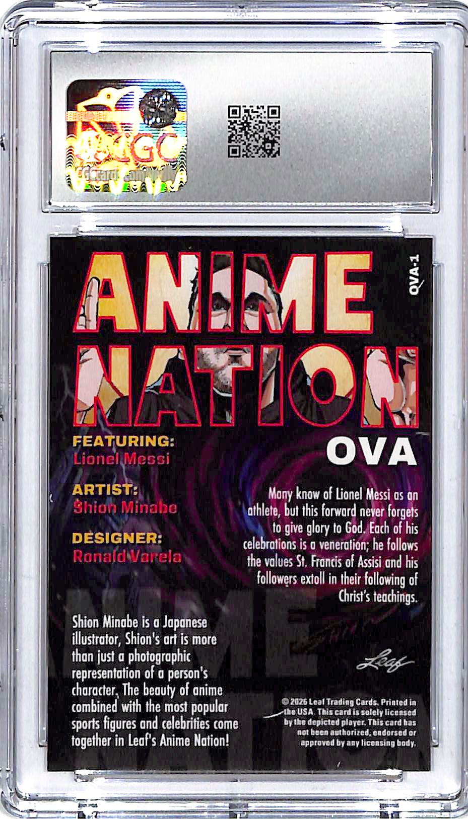 2026 Leaf Anime Nation OVA Lionel Messi CGC 10