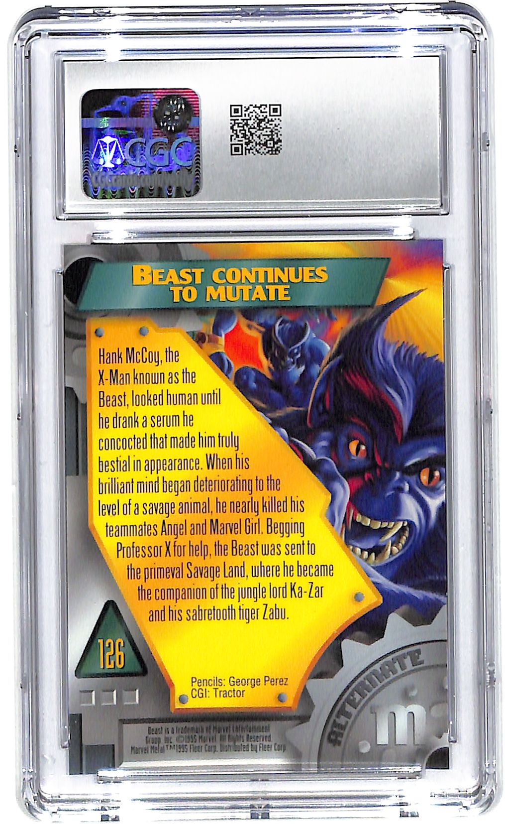 1995 Beast Fleer Marvel Metal Inaugural Edition #126 CGC Mint Plus 9.5