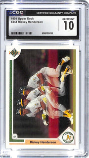 1991 Upper Deck Rickey Henderson #444 CGC 10 Athletics