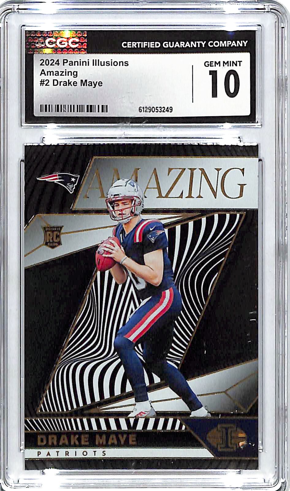 2024 Illusions Drake Maye Amazing Rookie RC CGC 10 Patriots