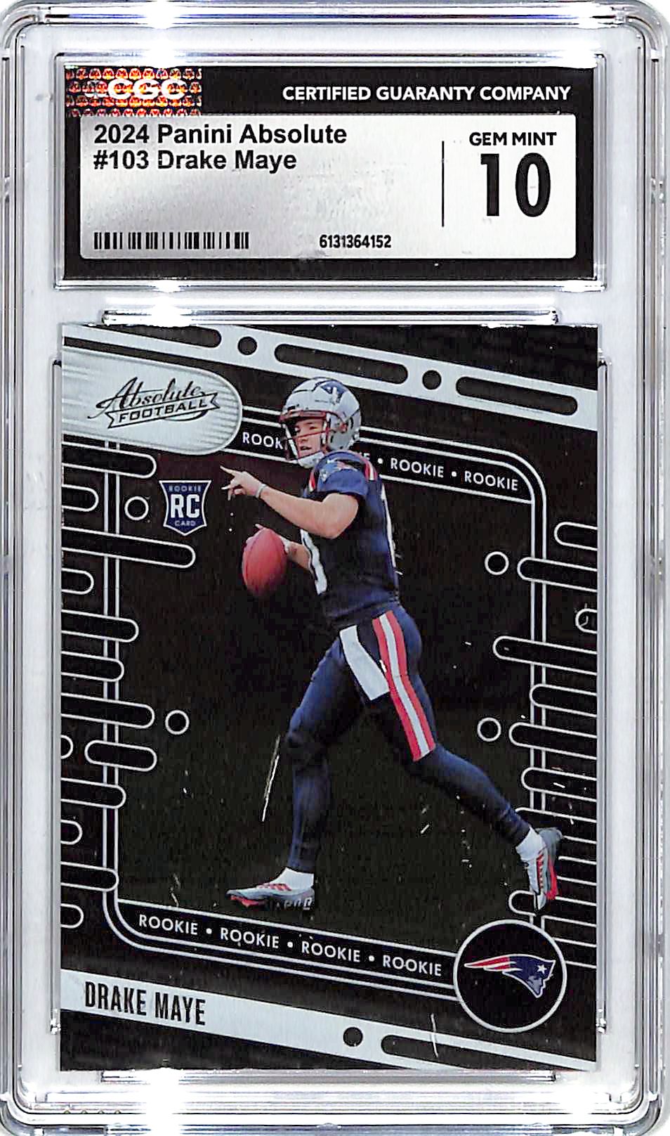 2024 Absolute Drake Maye Retail Rookie RC #103 CGC 10 Patriots