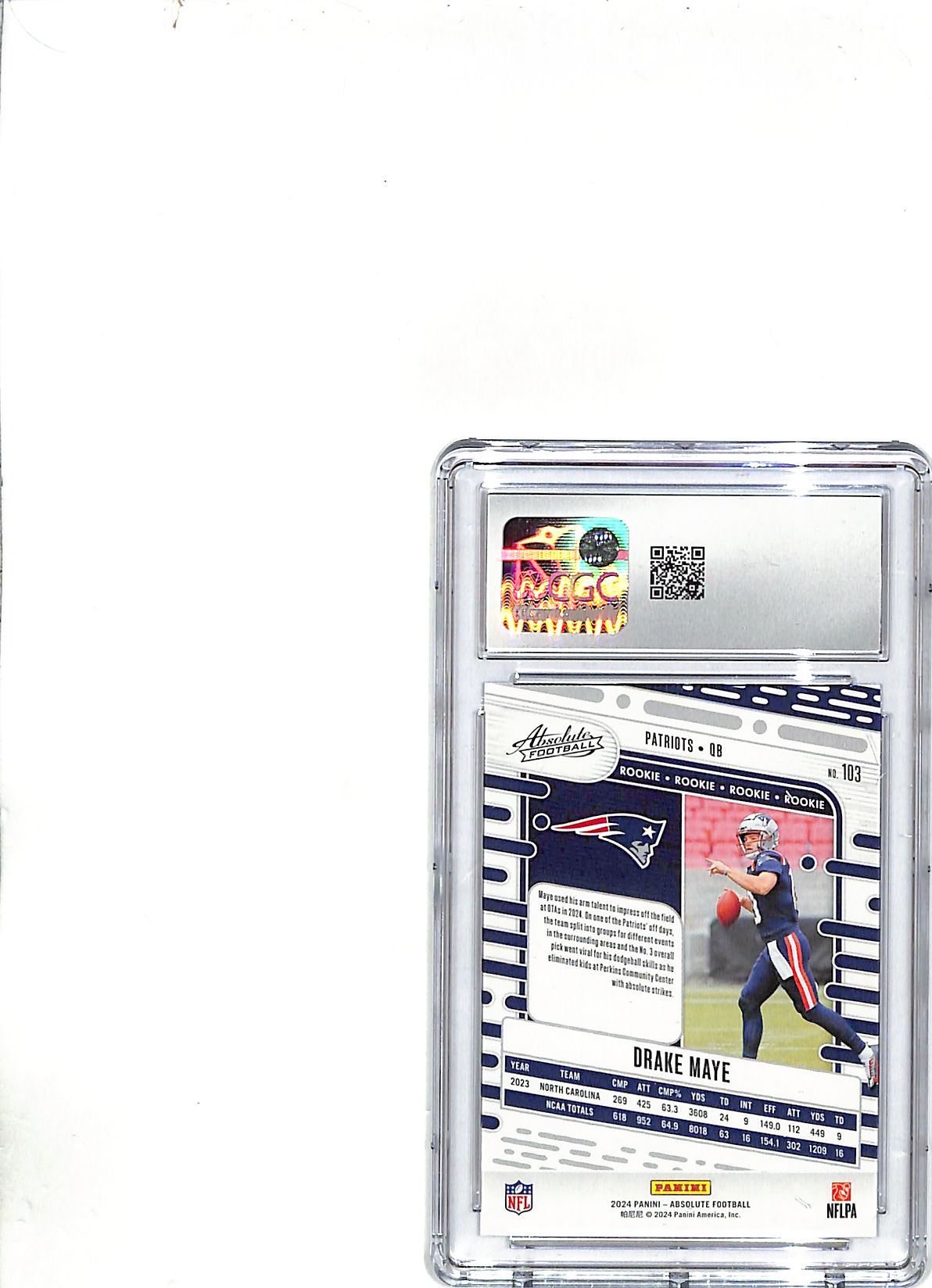 2024 Absolute Drake Maye Retail Rookie RC #103 CGC 10 Patriots