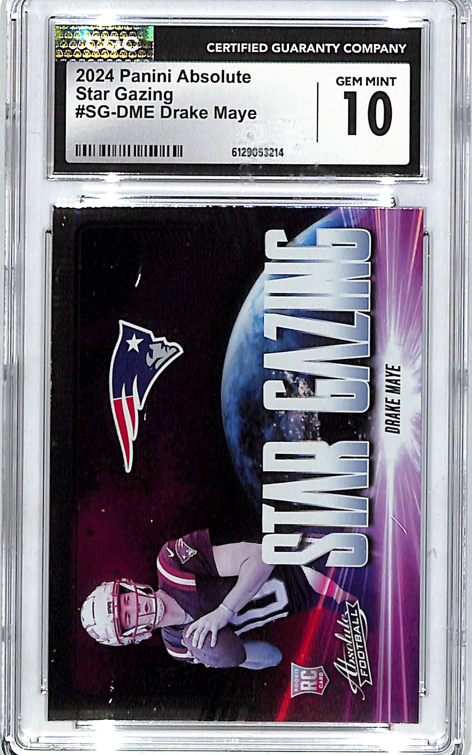 2024 Absolute Drake Maye Star Gazing Rookie RC CGC 10 Patriots