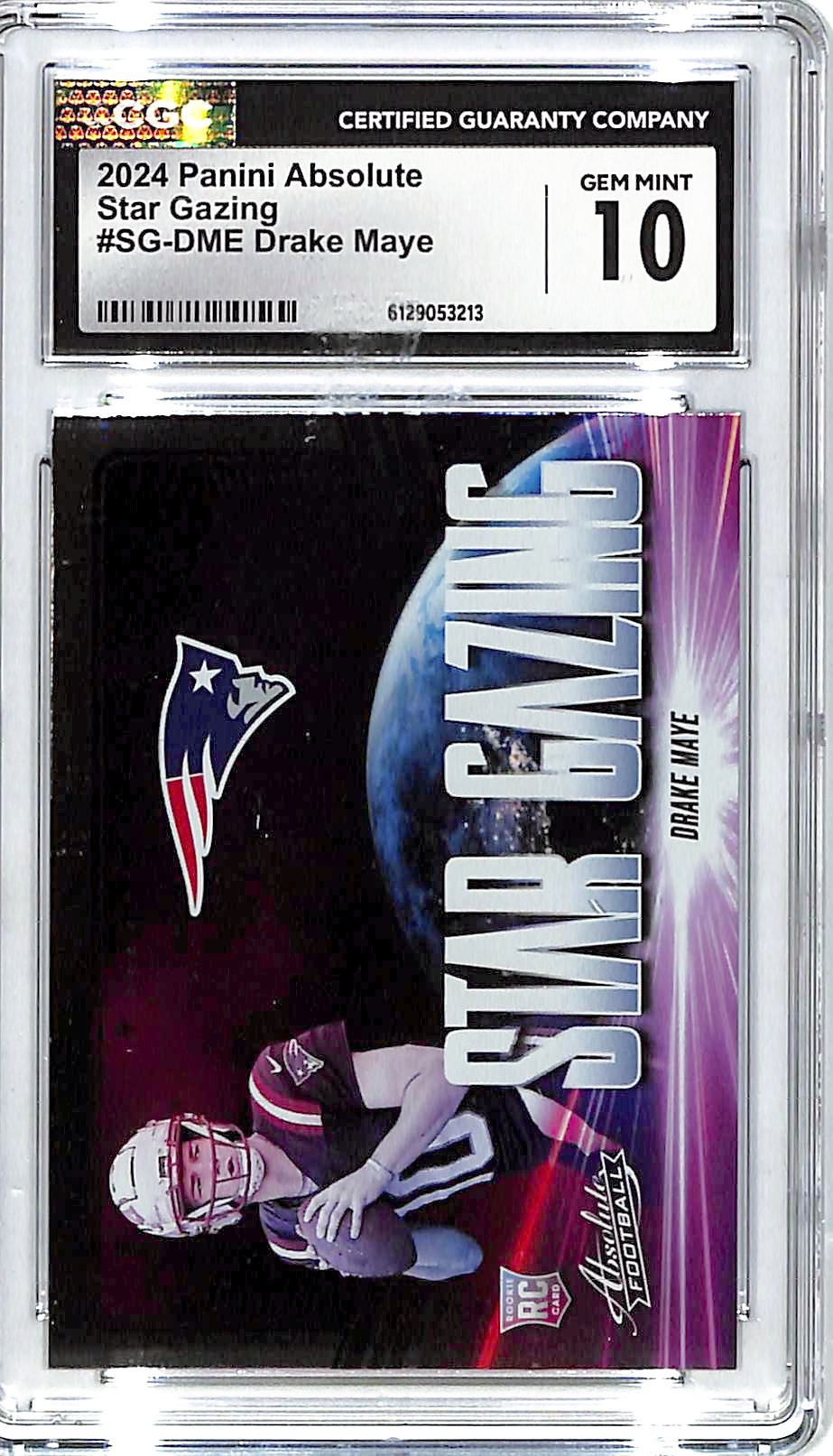 2024 Absolute Drake Maye Star Gazing Rookie RC CGC 10 Patriots