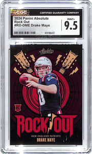 2024 Absolute Drake Maye Rock Out Rookie RC CGC 9.5 Patriots
