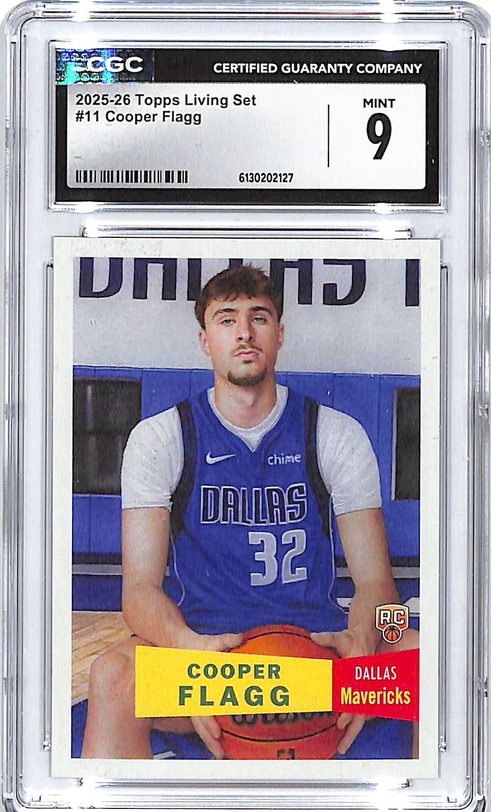 2025-26 Topps Living Set Cooper Flagg Rookie RC #11 CGC 9 Mavericks