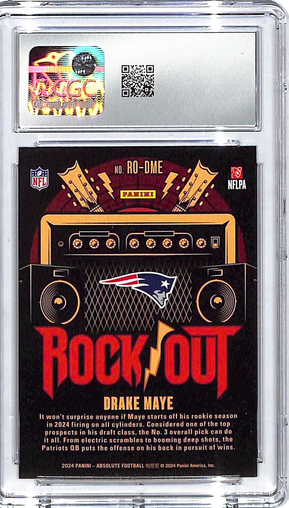 2024 Absolute Drake Maye Rock Out Rookie RC CGC 9.5 Patriots
